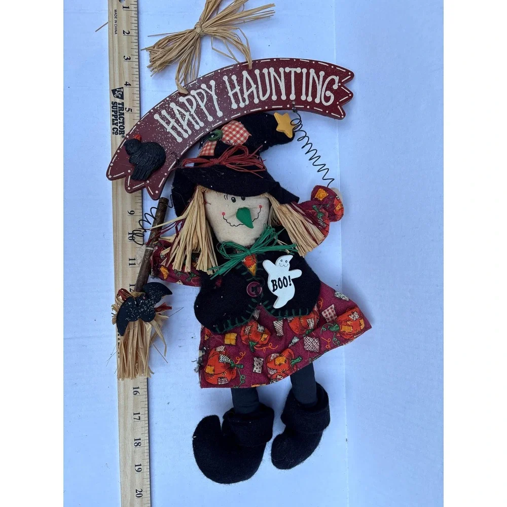 Happy Haunting Witch Wall‎ Decor Sign Fall Halloween Decoration